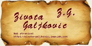 Života Galjković vizit kartica